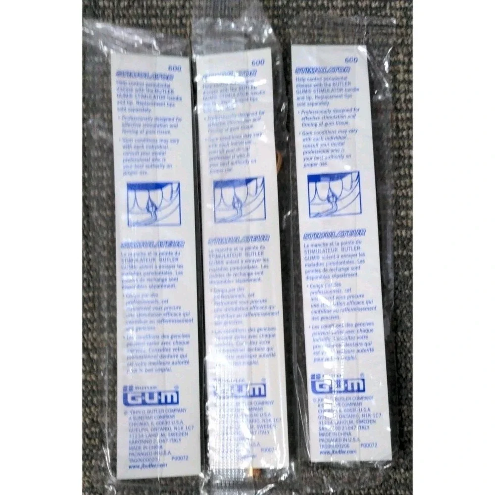 Three GUM‎ Sunstar Adult Dental Stimulator Rubber Tip Model 600 Oral Health